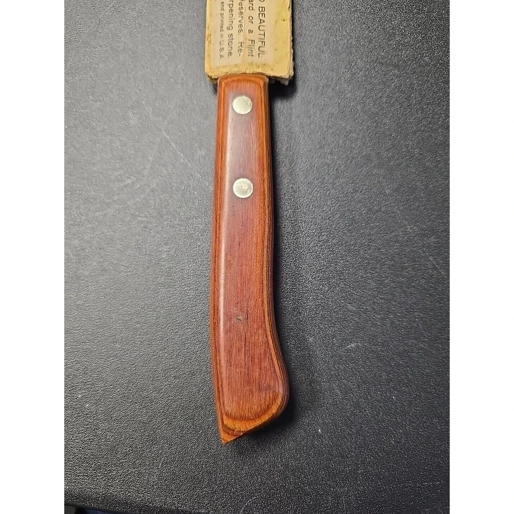 FLINT Butcher Knife Stainless Vanadium Steel USA Kitchen Utility Vintage